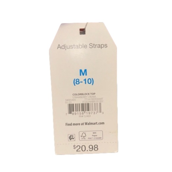 Time and Tru Women's Color Block Bandeau Bikini Top - Picture 4 of 5